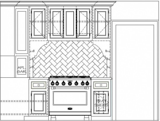 Vertical Drawing of Stove for while Planning Kitchen