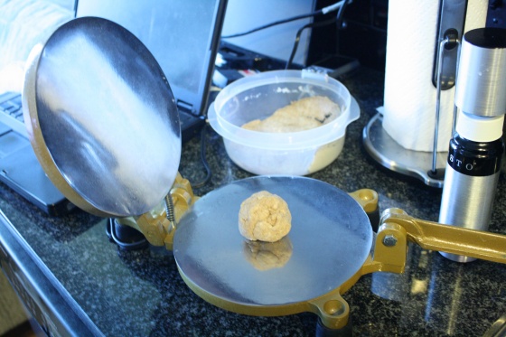 Dough on Tortilla Press