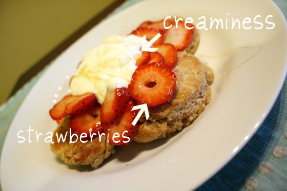 Strawberry Shortcake, Cream and Biscuits