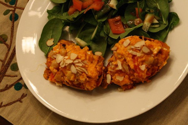 Stuffed Sweet Potatoes Aerial View