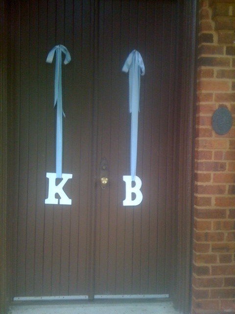 Bride and Groom Initials on Church Door