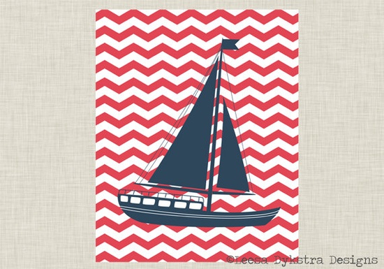sailboat print