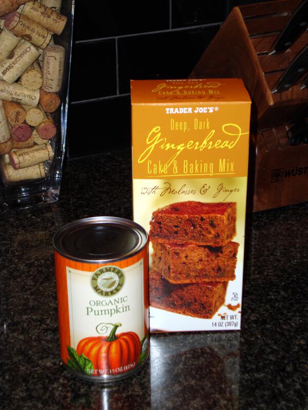 TJ's gingerbread mix & organic canned pumpkin